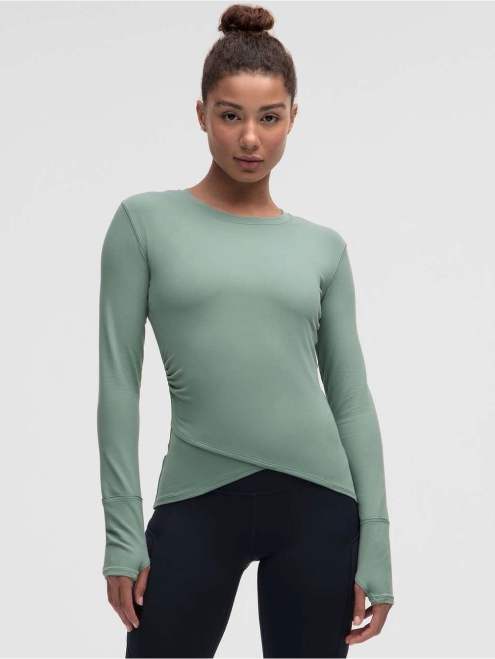 Lululemon Women's Rulu Gathered-Waist Longsleeve Running Top Size Small Athletic